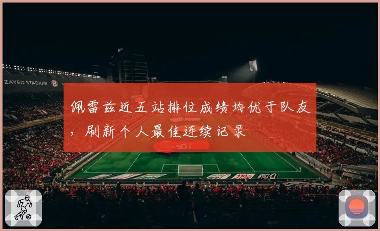 佩雷兹近五站排位成绩均优于队友,刷新个人最佳连续记录